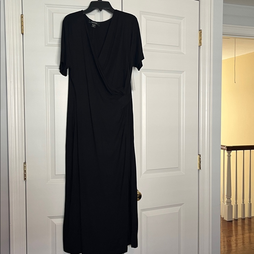 Karen Kane Classic faux wrap Black Dress, LP